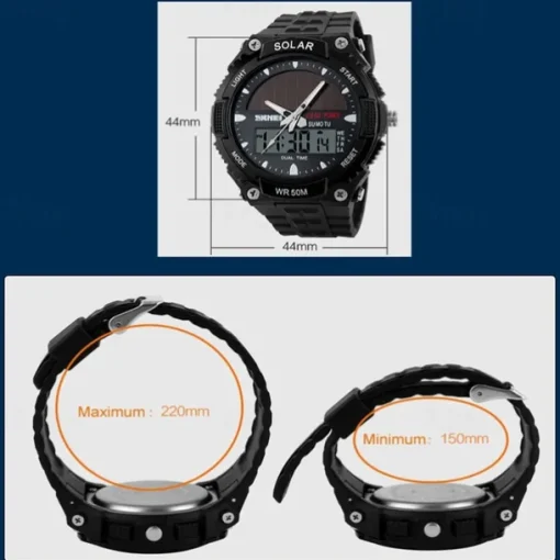 SKMEI Mens Sports Watches Solar Digital LED Military Mens Wrist Watch Fashion Casual Electronics Chronograph Rubber Wristwatches Male Clock reloj hombre