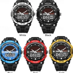 SKMEI Mens Sports Watches Solar Digital LED Military Mens Wrist Watch Fashion Casual Electronics Chronograph Rubber Wristwatches Male Clock reloj hombre