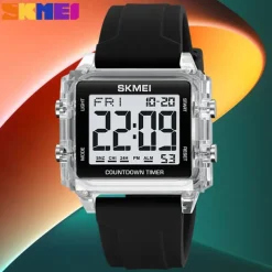 SKMEI Youth Cool Digital Sport Watches For Men Women Students 5Bar Waterproof Stopwatch Countdown Wristwatch