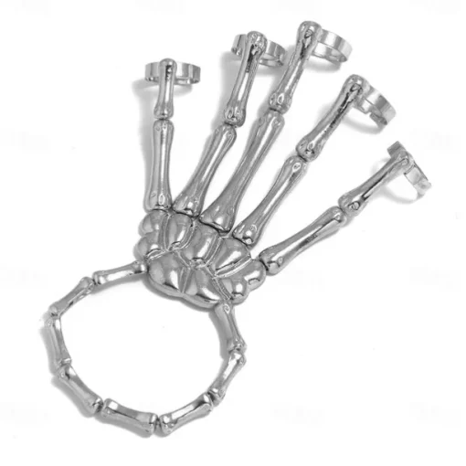 Skull Halloween Halloween Props Hand Bracelet with Ring Halloween Adults' Men's Women's Halloween Carnival Mardi Gras Easy Halloween Costumes Dress Up