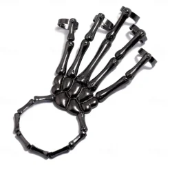 Skull Halloween Halloween Props Hand Bracelet with Ring Halloween Adults' Men's Women's Halloween Carnival Mardi Gras Easy Halloween Costumes Dress Up
