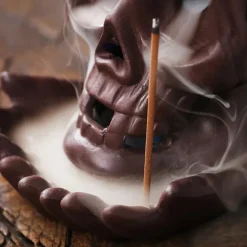 Skull Incense Burner Holder, Reflux Cascade, Ceramic, LED, Unique, Incense Burner, Skull Burner for Halloween, Aromatherapy, Yoga, Home Decor