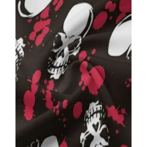 Skull Men's Printed Shirts Hawaiian Going out Weekend Spring & Summer Shirt Collar Short Sleeves Green M L XL Terylene Shirt Normal