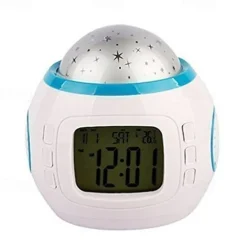 Sky Projector Star Light Music Alarm Clock for Children Color-Changing Birthday Gift AAA Batteries Powered