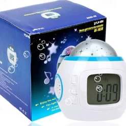 Sky Projector Star Light Music Alarm Clock for Children Color-Changing Birthday Gift AAA Batteries Powered