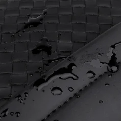 Sleek Black Woven Men's Crossbody Bag - Stylish Compact Design with Multiple Zippered Compartments, Ideal for Everyday Use and Travel