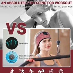 Sleep Headphones Bluetooth Headband Wireless Music Eye Mask Thin Stereo Speakers Mic Handsfree Music Earbuds for Side Sleepers Running Insomnia Travel Yoga Sleeping Band