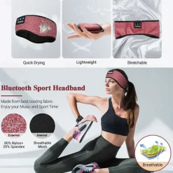Sleep Headphones Bluetooth Headband Wireless Music Eye Mask Thin Stereo Speakers Mic Handsfree Music Earbuds for Side Sleepers Running Insomnia Travel Yoga Sleeping Band