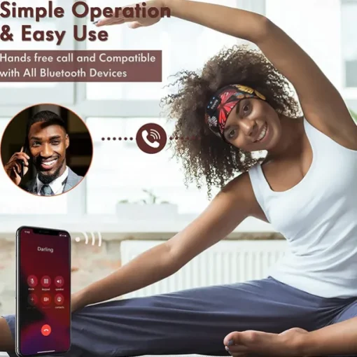 Sleep Mask Bluetooth 5.2 Sleep Headphones Floral Sleeping Headphones Sports Run Music Headband for Side Sleeper Best Gift Travel