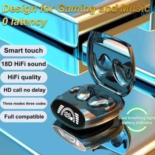 Sleep Ultra-Long Standby Wireless BT Headset Ultra-thin On-ear Sports Bass Mini Invisible For Android Apple Universal