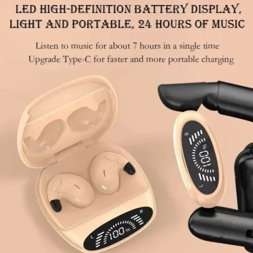 Sleep Ultra-Long Standby Wireless BT Headset Ultra-thin On-ear Sports Bass Mini Invisible For Android Apple Universal