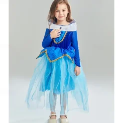 Sleeping Beauty Fairy Tale Aurora Briar Rose Flower Girl Dress Theme Party Costume Tulle Dresses Cosplay Movie Cosplay for Girls' Kids Carnival Dailywear