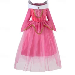Sleeping Beauty Fairy Tale Aurora Briar Rose Flower Girl Dress Theme Party Costume Tulle Dresses Cosplay Movie Cosplay for Girls' Kids Carnival Dailywear