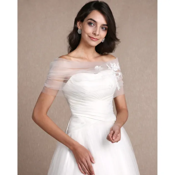 Sleeveless Shrugs Tulle Wedding / Party Evening Women's Wrap With Appliques