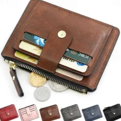Slim Card Holder Front Pocket RFID Blocking Minimalist Wallet for Women Men PU Leather Wallet 6 Colors