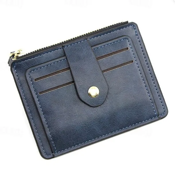 Slim Card Holder Front Pocket RFID Blocking Minimalist Wallet for Women Men PU Leather Wallet 6 Colors