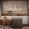 Slim Linear Pendant Light Metal Long Tube Hanging Lights with Silicone Hose Shade LED Suspension Lamp Black Flute Drop Lamps 110-240V