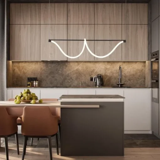Slim Linear Pendant Light Metal Long Tube Hanging Lights with Silicone Hose Shade LED Suspension Lamp Black Flute Drop Lamps 110-240V