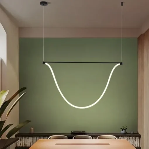 Slim Linear Pendant Light Metal Long Tube Hanging Lights with Silicone Hose Shade LED Suspension Lamp Black Flute Drop Lamps 110-240V