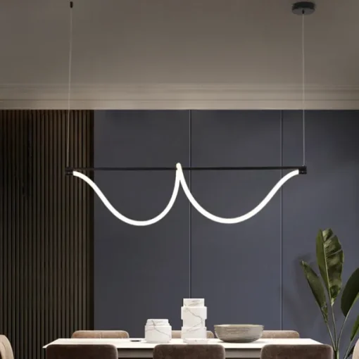 Slim Linear Pendant Light Metal Long Tube Hanging Lights with Silicone Hose Shade LED Suspension Lamp Black Flute Drop Lamps 110-240V