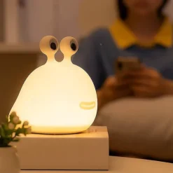 Slug Night Light Nursery Squishy Lamp Silicone Night Light for Breastfeeding Cute Animal Bedside Lamp for Baby Kids Teens Soft Nightlight with Touch Sensor for Bedroom