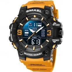SMAEL Men Quartz Watch Minimalist Sports Casual Business Luminous Alarm Clock Waterproof Decoration Silicone Watch