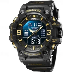 SMAEL Men Quartz Watch Minimalist Sports Casual Business Luminous Alarm Clock Waterproof Decoration Silicone Watch