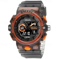 Smael New Fashion Trendy Men'S Electronic Quartz Watch Sports And Leisure Decoration Night Light Waterproof Calendar Week Display Alarm Clock Men'S Watch