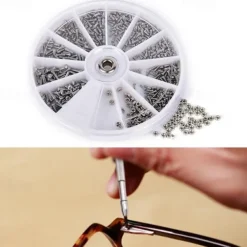 Small Screws Assortment Kit, 1000pcs Miniature and Screws with Screwdriver and Tweezers 12 Types Screws Assortment with Nut Bolt Organizer M1 M1.2 M1.4 M1.6 for Watches Glassess