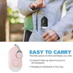 Small Self Defense Key Chain Siren with Rechargeable 120dB SOS LED Light Helps Elders & Kids Emergency Elderly Seniors Patient Disabled Handicapped