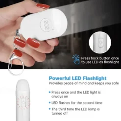 Small Self Defense Key Chain Siren with Rechargeable 120dB SOS LED Light Helps Elders & Kids Emergency Elderly Seniors Patient Disabled Handicapped