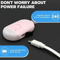 Small Self Defense Key Chain Siren with Rechargeable 120dB SOS LED Light Helps Elders & Kids Emergency Elderly Seniors Patient Disabled Handicapped