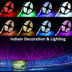 Smart 5050 LED Strip Lights Bluetooth WIFI App RGB Controlled Music Sync 10M 33ft Christmas Home Kitchen TV Party 300SMD with 24-Key Controller