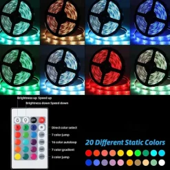 Smart 5050 LED Strip Lights Bluetooth WIFI App RGB Controlled Music Sync 10M 33ft Christmas Home Kitchen TV Party 300SMD with 24-Key Controller