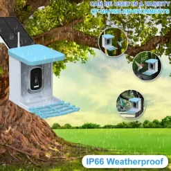 Smart Bird Feeder with 4MP Camera 2L Capacity Bird Feeder for Outdoors with Solar Panel