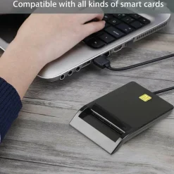 Smart Card Reader Common Access CAC USB For Home Black With CD Drive