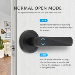 Smart Fingerprint Door Lock Keyless Entry Biometric Door Lock with Handle Set Support Key Unlock Intelligent Tuya App Control