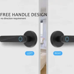 Smart Fingerprint Door Lock Keyless Entry Biometric Door Lock with Handle Set Support Key Unlock Intelligent Tuya App Control