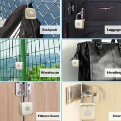 Smart Fingerprint Lock USB Rechargeable Waterproof Biometric Metal Keyless Lock for Gym Locker Luggage Backpack
