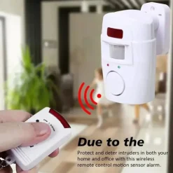 Smart Home Security KitWireless Infrared Security Alarm 105DB Alarm BatteryPoweredw/ 2 Remotes