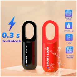 Smart Lock Fingerprint Lock Mini Fingerprint Lock Smart Padlock Biometric Electronic Lock Keyless USB Charging