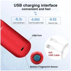 Smart Lock Fingerprint Lock Mini Fingerprint Lock Smart Padlock Biometric Electronic Lock Keyless USB Charging