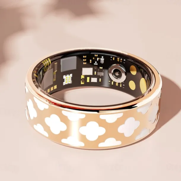 Smart Ring Enamel Color Heart Rate Blood Oxygen Blood Pressure Pedometer Fitness Tracker for Men and Women