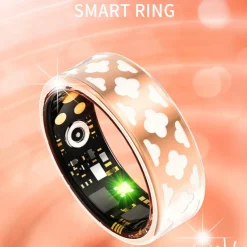 Smart Ring Enamel Color Heart Rate Blood Oxygen Blood Pressure Pedometer Fitness Tracker for Men and Women