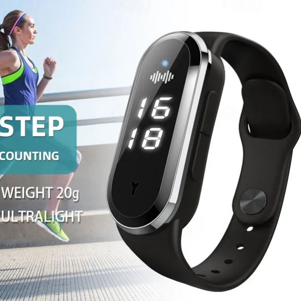 Smart Ultrasonic Mosquito Repellent Bracelet – Digital Watch with Pedometer, Body Temperature Display, USB Charging, Long-Term Wearable Protection