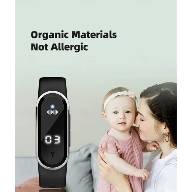 Smart Ultrasonic Mosquito Repellent Bracelet – Digital Watch with Pedometer, Body Temperature Display, USB Charging, Long-Term Wearable Protection