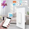 Smart Wall Light Switch 16A 3 Way Switch 1800W Tuya Smart Life Voice Control 2.4Ghz WiFi Push Button Work With Alexa Google Home