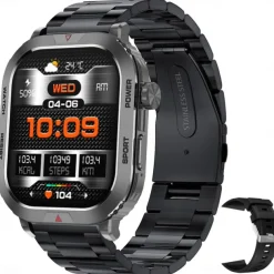 Smart Watch 2.01 inch Smartwatch Fitness Running Watch Bluetooth Pedometer Call Reminder Activity Tracker Compatible with Android iOS Women Men Hands-Free Calls Waterproof Media Control