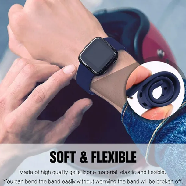Smart Watch Band Compatible with Fitbit Versa 2 / Versa Lite / Versa SE / Versa Silicone Smartwatch Strap Soft Elastic Adjustable Sport Band Replacement Wristband