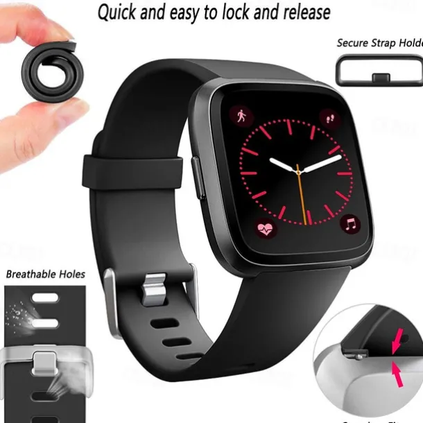 Smart Watch Band Compatible with Fitbit Versa 2 / Versa Lite / Versa SE / Versa Silicone Smartwatch Strap Soft Elastic Adjustable Sport Band Replacement Wristband